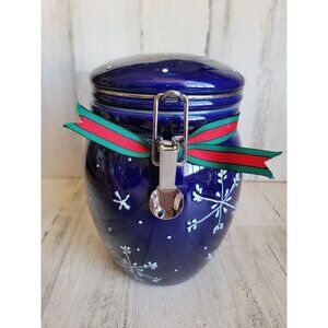 WCL dark blue snowflake jar Xmas home decor kitchen